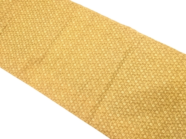 JAPANESE KIMONO / ANTIQUE MARU OBI / SILK / WOVEN ABSTRACT FLOWER